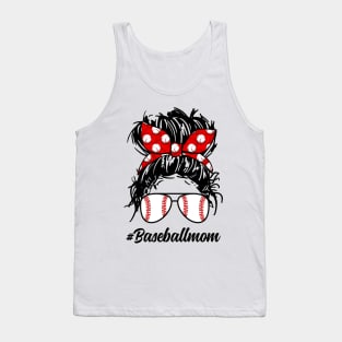 Baseball Mom Mother Day Messy Bun Tank Top